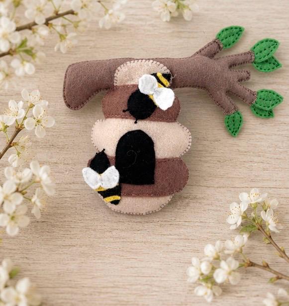 Felt beehive with bees