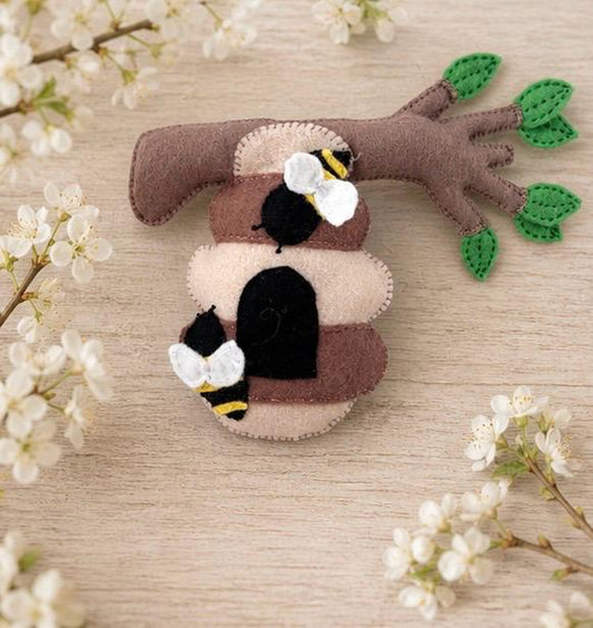 Felt beehive with bees